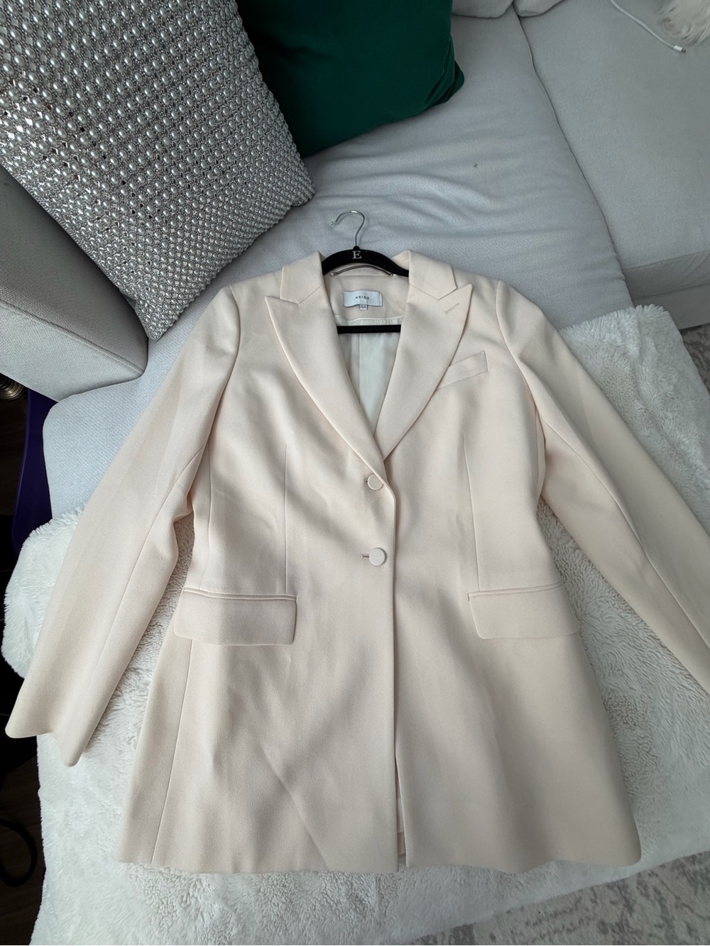 Reiss Cream Tailored Single-Breasted Blazer
